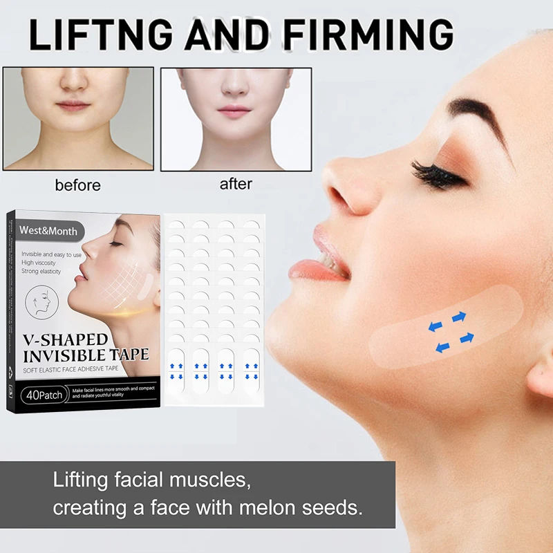 40pcs Thin Face Lift Up Stickers Facial Label Adhesive V-Shaped Invisible Tape Transparent Unisex Chin Lift For Women Beauty
40pcs Thin Face Lift Up Stickers Facial Label Adhesive V-Shaped Invisible Tape Transparent Unisex Chin Lift For Women Beauty