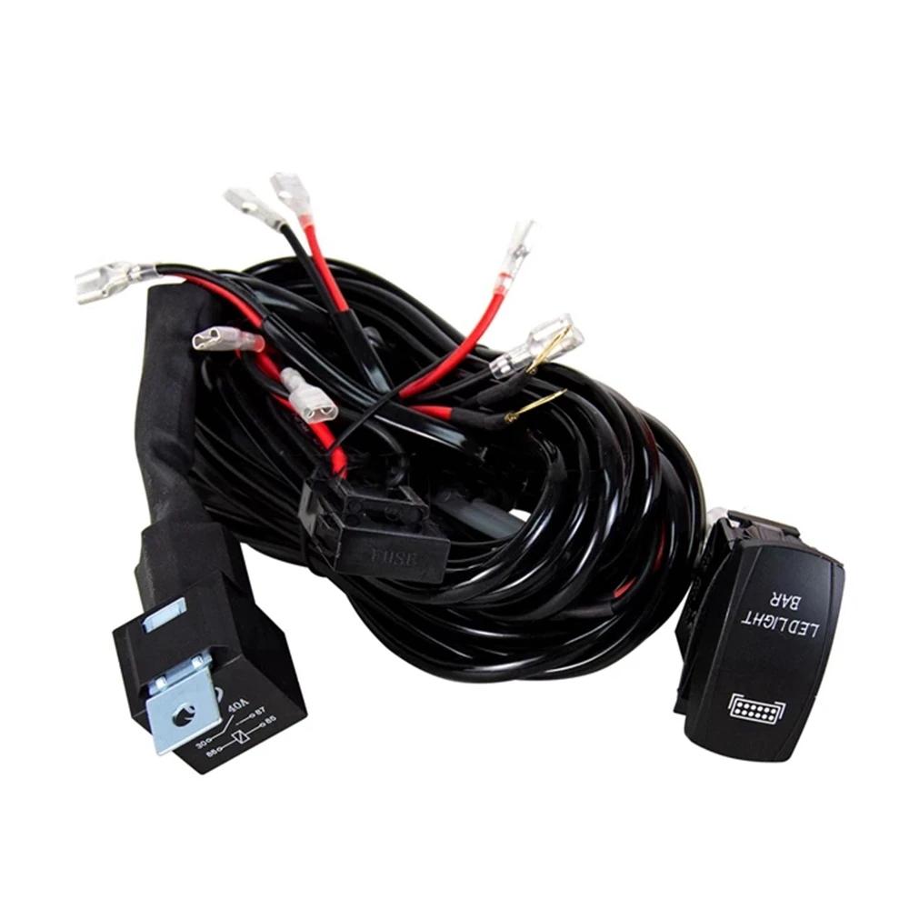 Universal 12V LED Work Light Bar Rocker Switch Wiring Harness 40A Relay Fuse Kit for Car Truck Motorcycle
Universal 12V LED Work Light Bar Rocker Switch Wiring Harness 40A Relay Fuse Kit for Car Truck Motorcycle