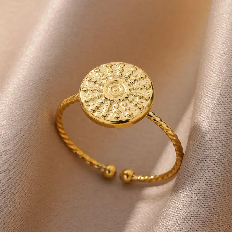 Stainless Steel Sun Rings for Women 2023 Fashion Vintage Gold Color Adjustable Ring Gothic Jewelry Wedding Gifts anillos mujer
Stainless Steel Sun Rings for Women 2023 Fashion Vintage Gold Color Adjustable Ring Gothic Jewelry Wedding Gifts anillos mujer