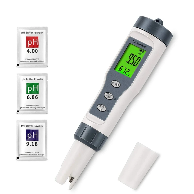 3 в 1 Цифровой измеритель PH для воды, TDS/PH/Temp метр, тестер воды для питьевой воды, бассейна, гидропоники
3 в 1 Цифровой измеритель PH для воды, TDS/PH/Temp метр, тестер воды для питьевой воды, бассейна, гидропоники