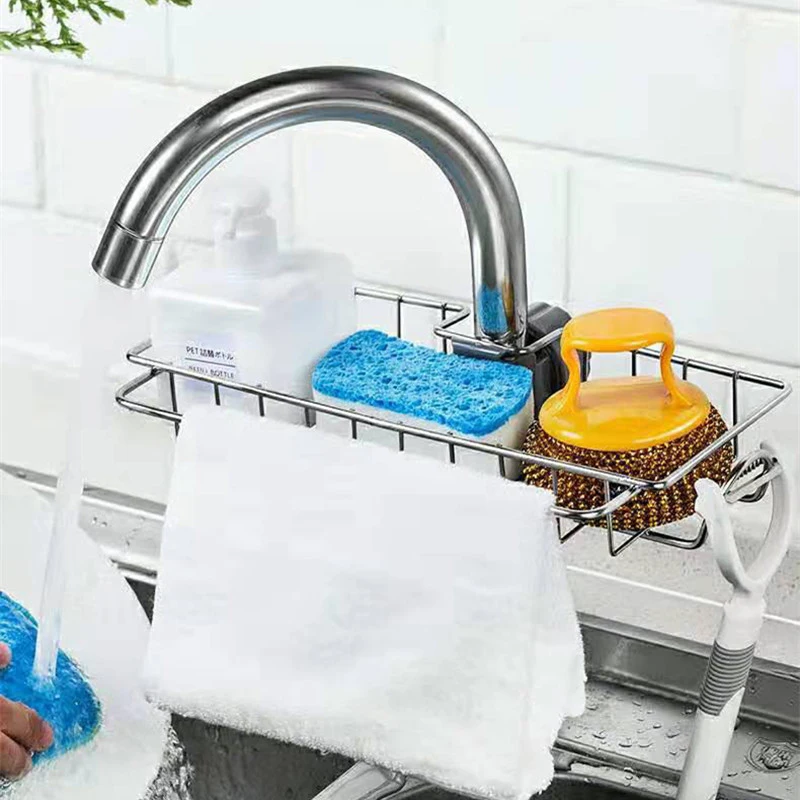 Stainless Steel Faucet Rack Sink Storage Drain Basket Storage Shelf Home Washbasin Faucet Organizer Drain Shelf Kitchen Supplies
Stainless Steel Faucet Rack Sink Storage Drain Basket Storage Shelf Home Washbasin Faucet Organizer Drain Shelf Kitchen Supplies