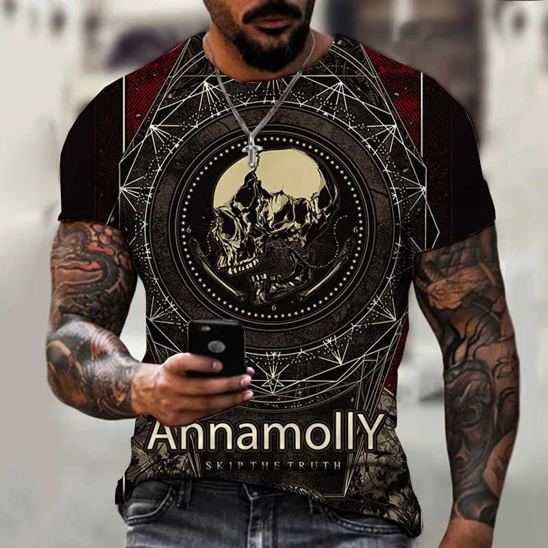 Men's T-shirts Short Sleeve Abstract Terror Skull Pattern Tees Hip Hop Oversized Male Tops Breathable Fashion Loose O-Neck Funny 
Men's T-shirts Short Sleeve Abstract Terror Skull Pattern Tees Hip Hop Oversized Male Tops Breathable Fashion Loose O-Neck Funny