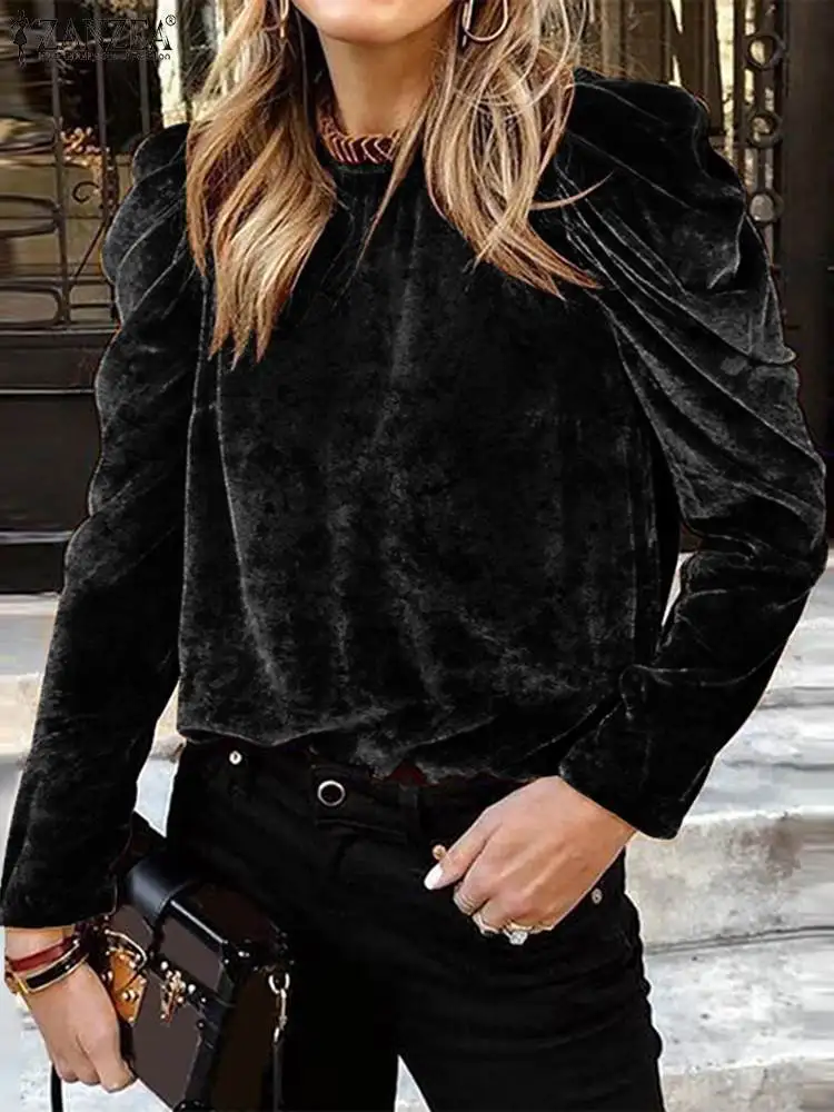 ZANZEA Fashion Women Velvet Blouse Spring OL Work Blusas Casual O Neck Long Sleeve Solid Shirt Tunic Chemise Loose Holiday Tops
ZANZEA Fashion Women Velvet Blouse Spring OL Work Blusas Casual O Neck Long Sleeve Solid Shirt Tunic Chemise Loose Holiday Tops