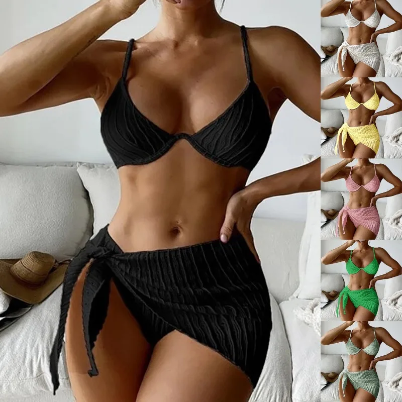 2023 Sexy Bikinis Women Swimsuit 3 Pieces Bikini Set Halter Cover Up Brazilian Swimwear Female Beach Wear Bathing Suits
2023 Sexy Bikinis Women Swimsuit 3 Pieces Bikini Set Halter Cover Up Brazilian Swimwear Female Beach Wear Bathing Suits