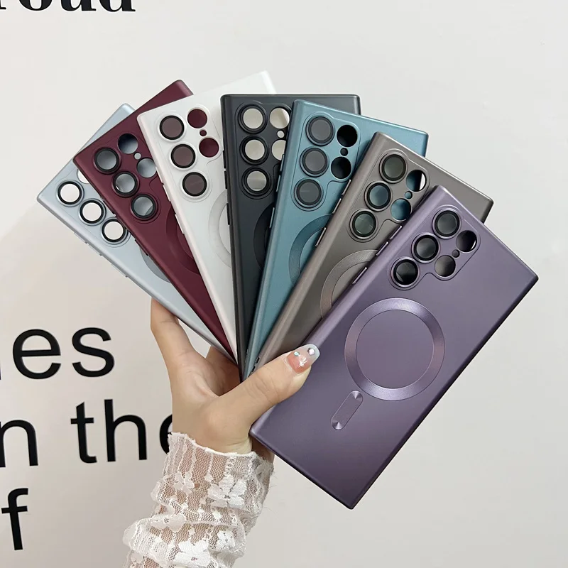 Plating Silicone Magsafe Case For Samsung S23 ULTRA S22 Plus S21 FE Mac Mag Safe Wireless Charge With Camera Lens Covers
Plating Silicone Magsafe Case For Samsung S23 ULTRA S22 Plus S21 FE Mac Mag Safe Wireless Charge With Camera Lens Covers