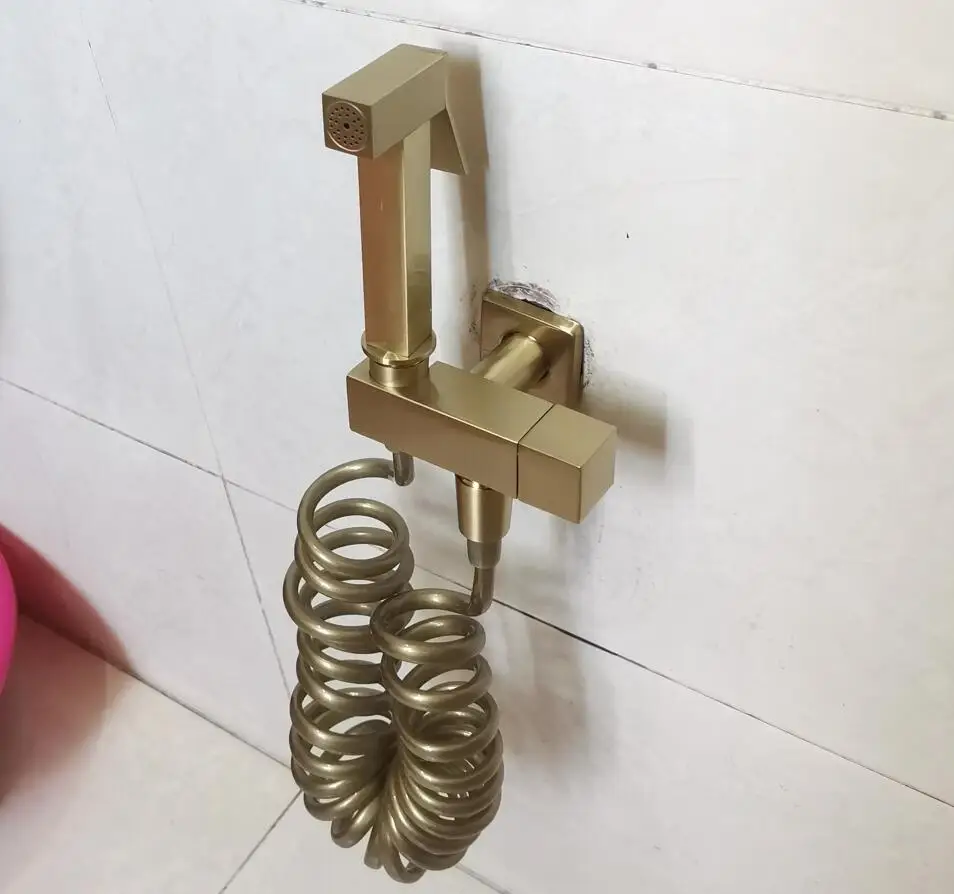 brushed gold Bidet Faucet bathroom bidet toilet cold water phone hose shower clean shower portable bidet gun sprayer BG90
brushed gold Bidet Faucet bathroom bidet toilet cold water phone hose shower clean shower portable bidet gun sprayer BG90