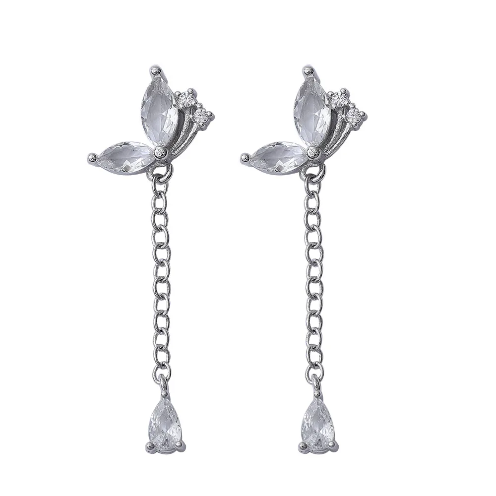Korean Fashion Butterfly Earrings for Women Charming Shiny Zircon Long Tassel Drop Earrings 2022 Silver Needle Dangle Earrings
Korean Fashion Butterfly Earrings for Women Charming Shiny Zircon Long Tassel Drop Earrings 2022 Silver Needle Dangle Earrings