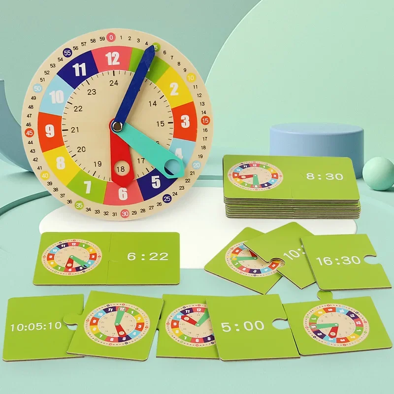 Wooden Clock Model Teaching Aid,Montessori Learning Clocks with Cards,Kindergartner Toy for Game,Interaction Playroom Wall
Wooden Clock Model Teaching Aid,Montessori Learning Clocks with Cards,Kindergartner Toy for Game,Interaction Playroom Wall