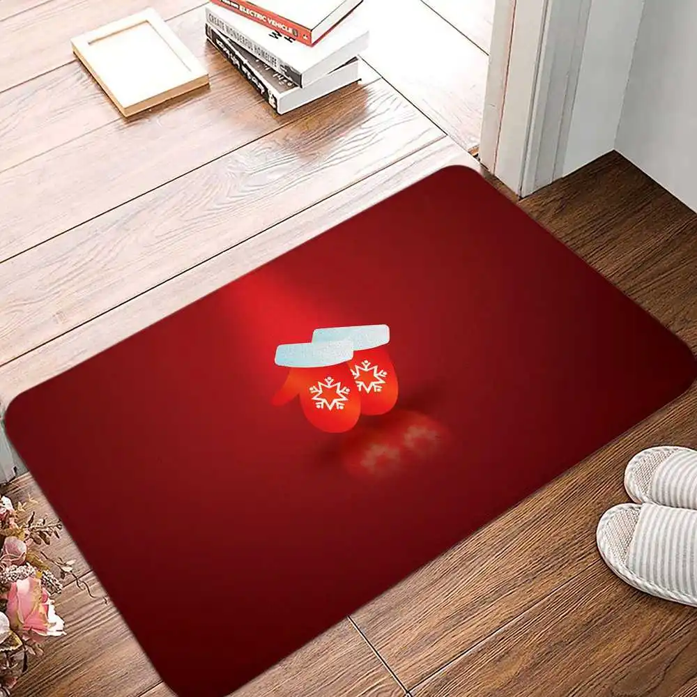 

Merry Christmas Snowman Pattern Floor Mat Anti-slip Living Room Bedroom Carpet Soft Flannel Outdoor Welcome Rug Alfombra