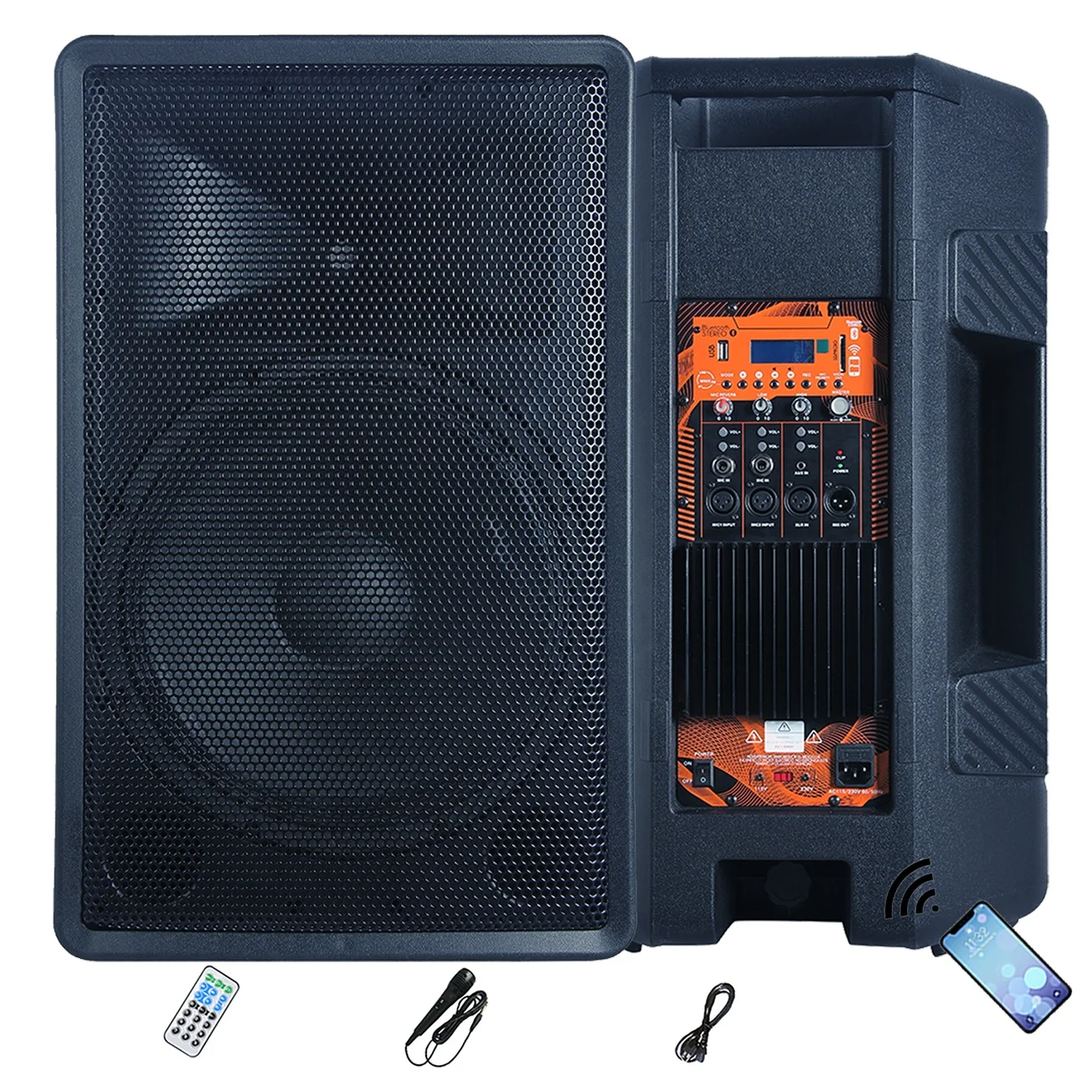 

Professional 500W 15 inch subwoofer potable Karaoke sets Loudspeaker DJ sound box wireless PA speaker system Bocina Parlant