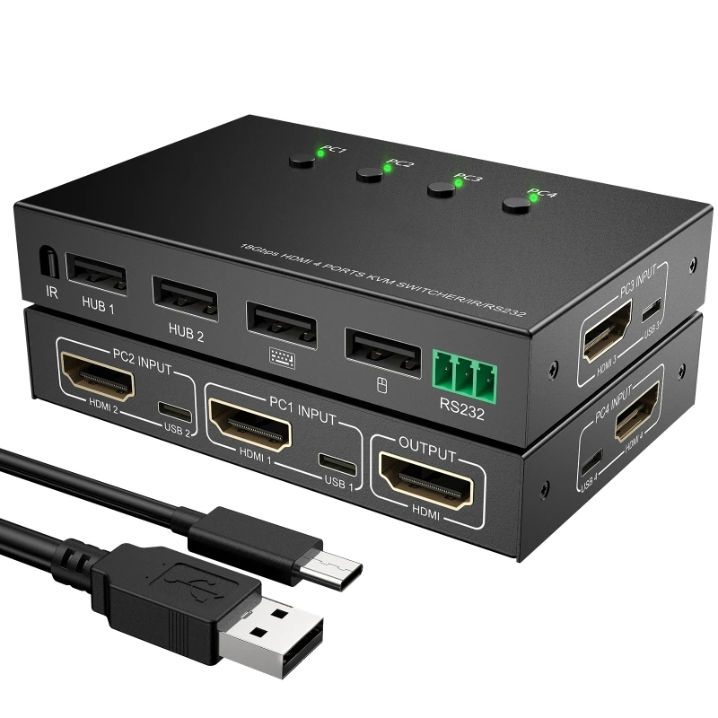 4 Port KVM Switch High Definition Scanner USB KVM Switchers 3840X2160@60HZ Drop Shipping
4 Port KVM Switch High Definition Scanner USB KVM Switchers 3840X2160@60HZ Drop Shipping