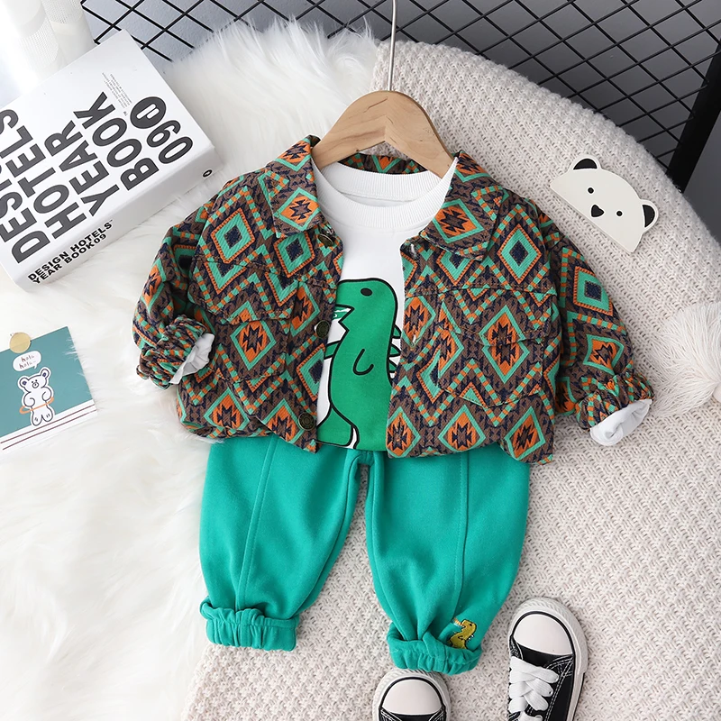 Infant Outfits Kids Clothing Sets for Boys Coats T Shirt Pants 3 Pieces Suit Cartoon Dinosaur Children Clothes Baby Tracksuit
Infant Outfits Kids Clothing Sets for Boys Coats T Shirt Pants 3 Pieces Suit Cartoon Dinosaur Children Clothes Baby Tracksuit