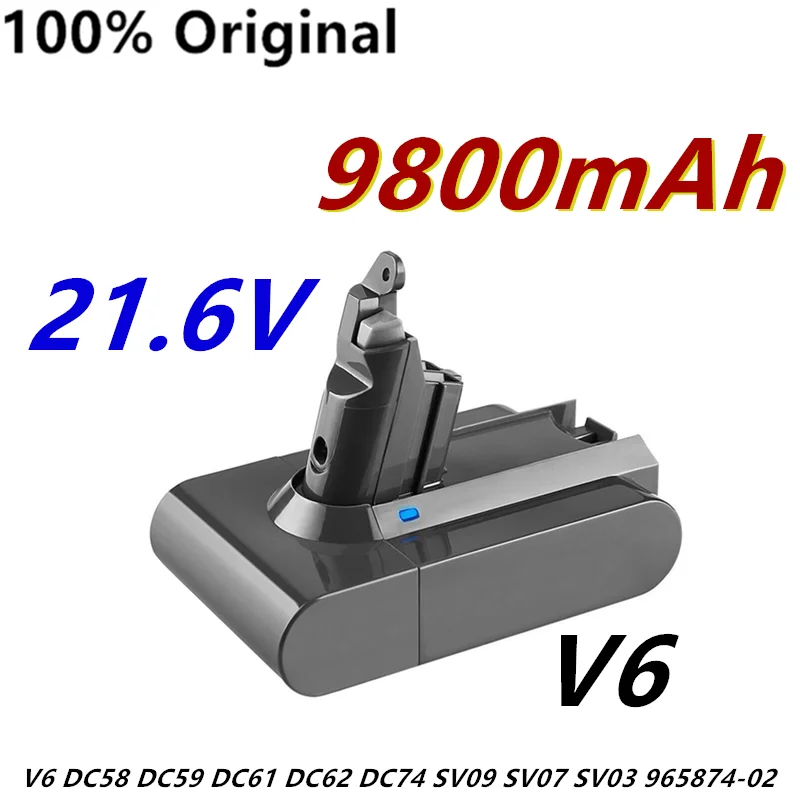 Литий-ионный аккумулятор 9800 мАч 21,6 в 965874 Ач для пылесоса Dyson V6 DC58 DC59 DC61 DC62 DC74 SV09 SV07 SV03-02
Литий-ионный аккумулятор 9800 мАч 21,6 в 965874 Ач для пылесоса Dyson V6 DC58 DC59 DC61 DC62 DC74 SV09 SV07 SV03-02