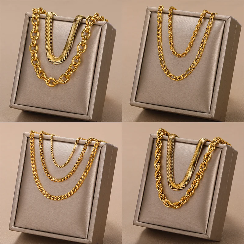 Multilayer Rope Chain Necklace For Men Temperament Chokers Stainless Steel Link Chains Stackable Collar Cuban Chain Jewelry Gift
Multilayer Rope Chain Necklace For Men Temperament Chokers Stainless Steel Link Chains Stackable Collar Cuban Chain Jewelry Gift