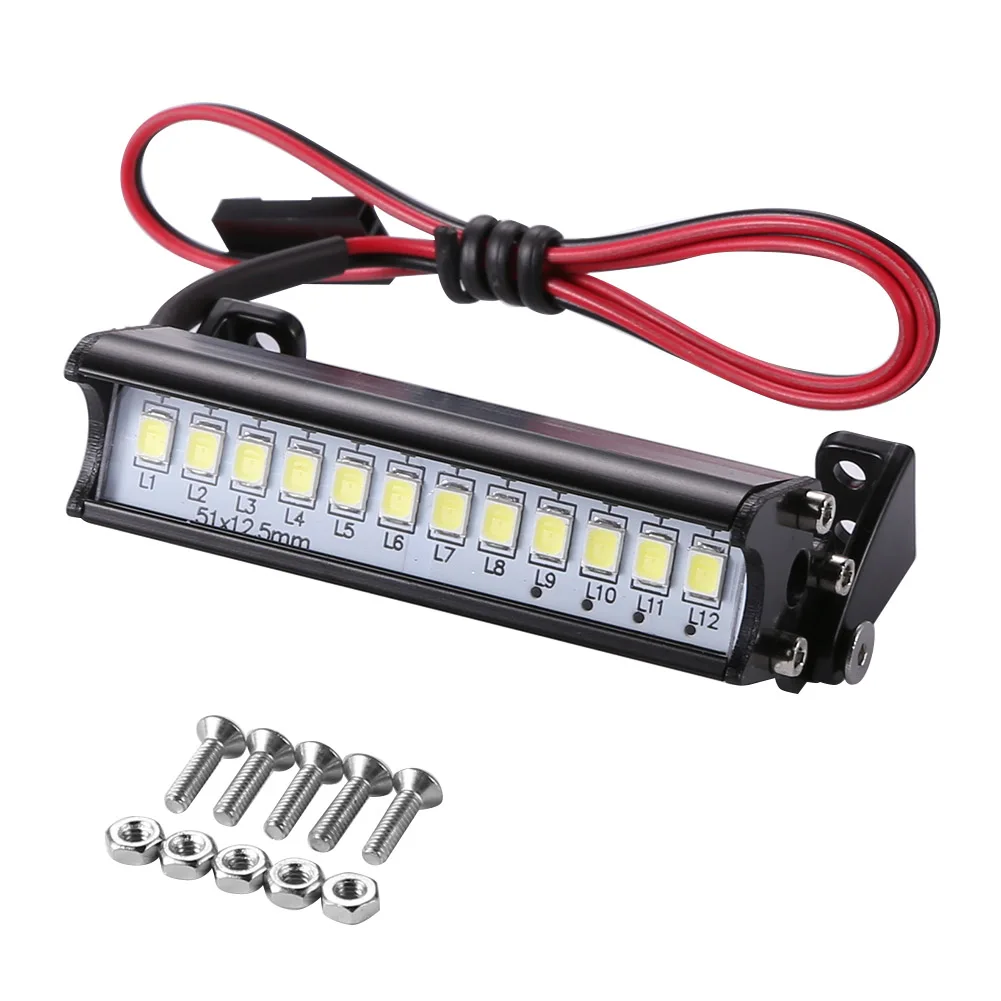 Universal 55mm 12 LED Hight Bright Light Model Truck Roof Lamp Bar for 1/10 RC Climbing Car Model Accessories
Universal 55mm 12 LED Hight Bright Light Model Truck Roof Lamp Bar for 1/10 RC Climbing Car Model Accessories