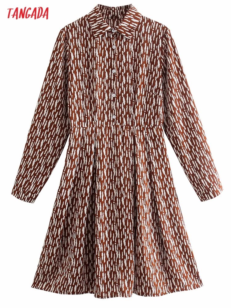Tangada 2021 Fashion Women Retro Print Shirt Dress Vintage Long Sleeve Office Ladies Knee Dress 8Y156
Tangada 2021 Fashion Women Retro Print Shirt Dress Vintage Long Sleeve Office Ladies Knee Dress 8Y156