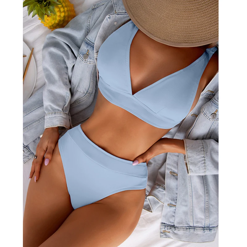 Ribbed Bikini High Waist Swimsuit Women Push Up Swimwear 2022 Sexy V-Neck Biquini Solid Bathing Suit Bikini Set Beachwear
Ribbed Bikini High Waist Swimsuit Women Push Up Swimwear 2022 Sexy V-Neck Biquini Solid Bathing Suit Bikini Set Beachwear