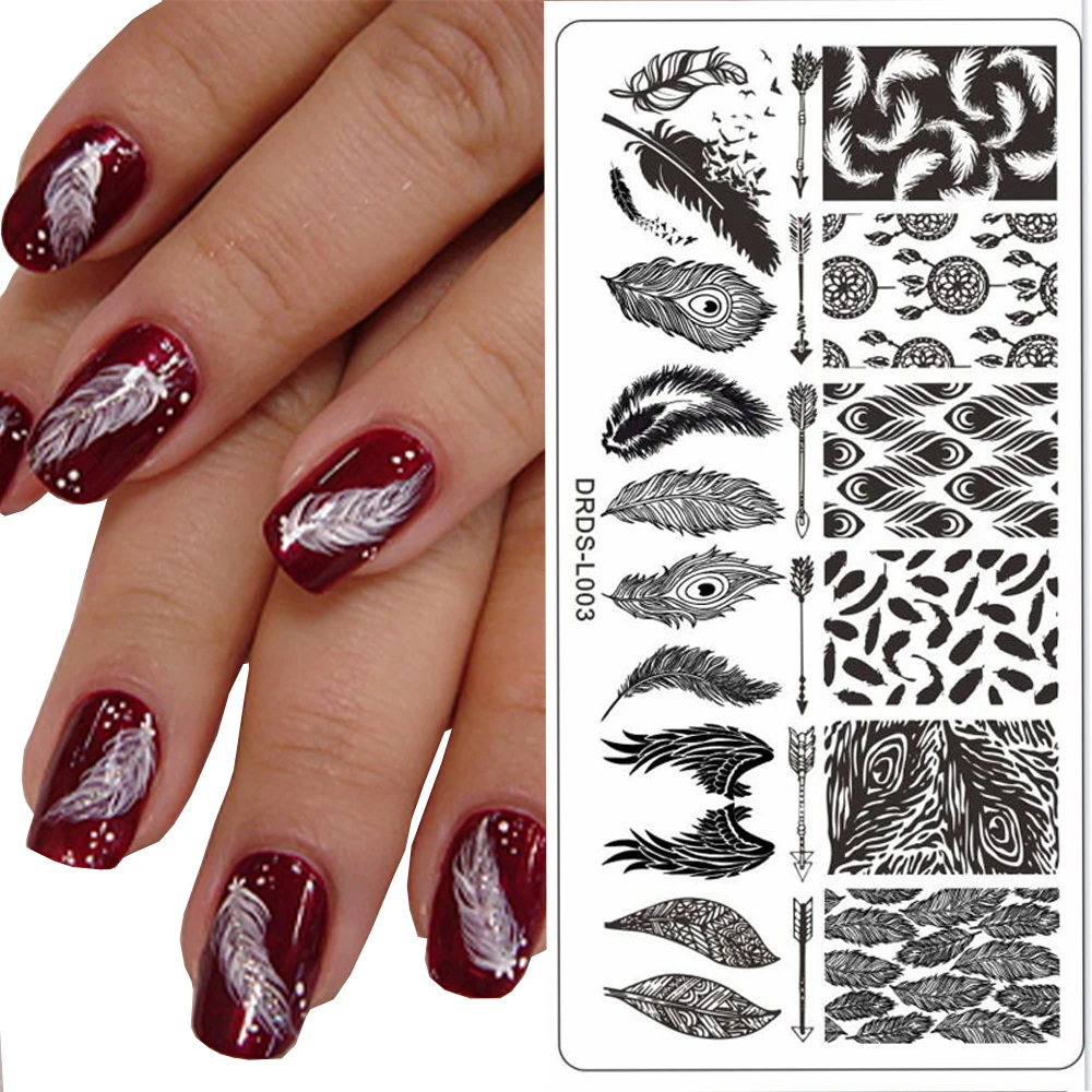 6X12cm Nail Stamping Plates Stainless steel 3D Feathers Design Nail Stamp Templates Plates Image DIY Manicures Decor Mold*DRD-01
6X12cm Nail Stamping Plates Stainless steel 3D Feathers Design Nail Stamp Templates Plates Image DIY Manicures Decor Mold*DRD-01