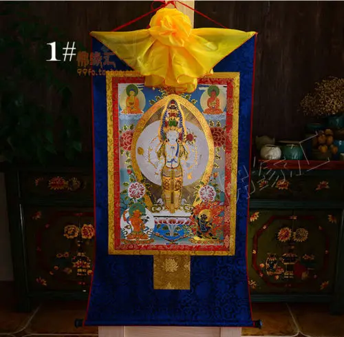 Tibet Tibetan Buddha Print Silk Gild Thangka Thanka Thousand-Hand Kwan-yin 61CM
Tibet Tibetan Buddha Print Silk Gild Thangka Thanka Thousand-Hand Kwan-yin 61CM