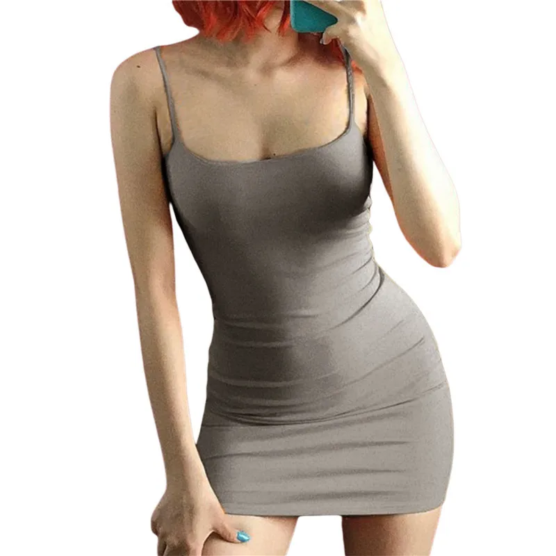 Women's Casual Skinny Sling Dress Summer Spaghetti Strap Sleeveless Simple Solid Color High Waist Mini Bodycon Short Dress y2k
Women's Casual Skinny Sling Dress Summer Spaghetti Strap Sleeveless Simple Solid Color High Waist Mini Bodycon Short Dress y2k