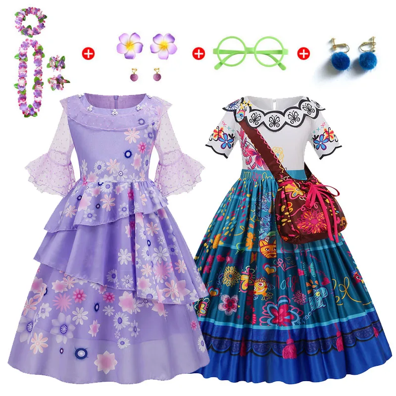 

Hot Disney Encanto Costume Princess Dress Suit Charm for Girls Cosplay Isabela Mirabel Carnival Christmas Birthday Party Clothes