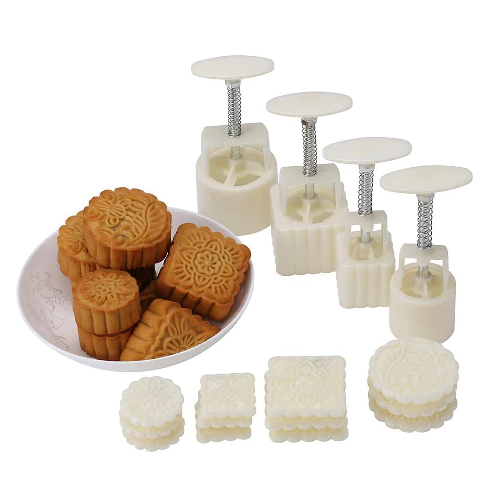 Plastic 50g 100g Moon Cake Form Mooncake Mould With Moon Cake Stamp Traditional Mooncake Mold Press Square/Round Jelly Mold 0906
Plastic 50g 100g Moon Cake Form Mooncake Mould With Moon Cake Stamp Traditional Mooncake Mold Press Square/Round Jelly Mold 0906
