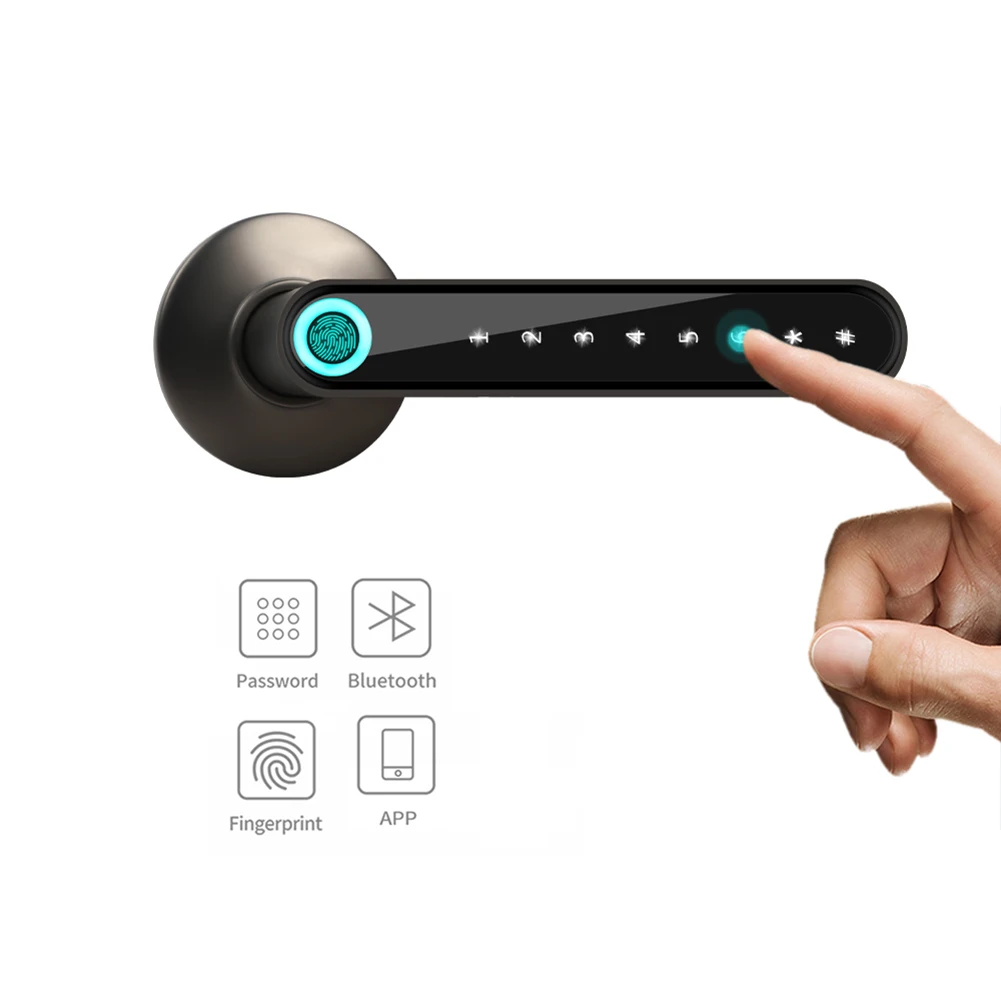 Smart door handle Fingerprint Electronic smart door lock Bluetooth Password Handle Lock APP Unlock Keyless Entry Support Android
Smart door handle Fingerprint Electronic smart door lock Bluetooth Password Handle Lock APP Unlock Keyless Entry Support Android