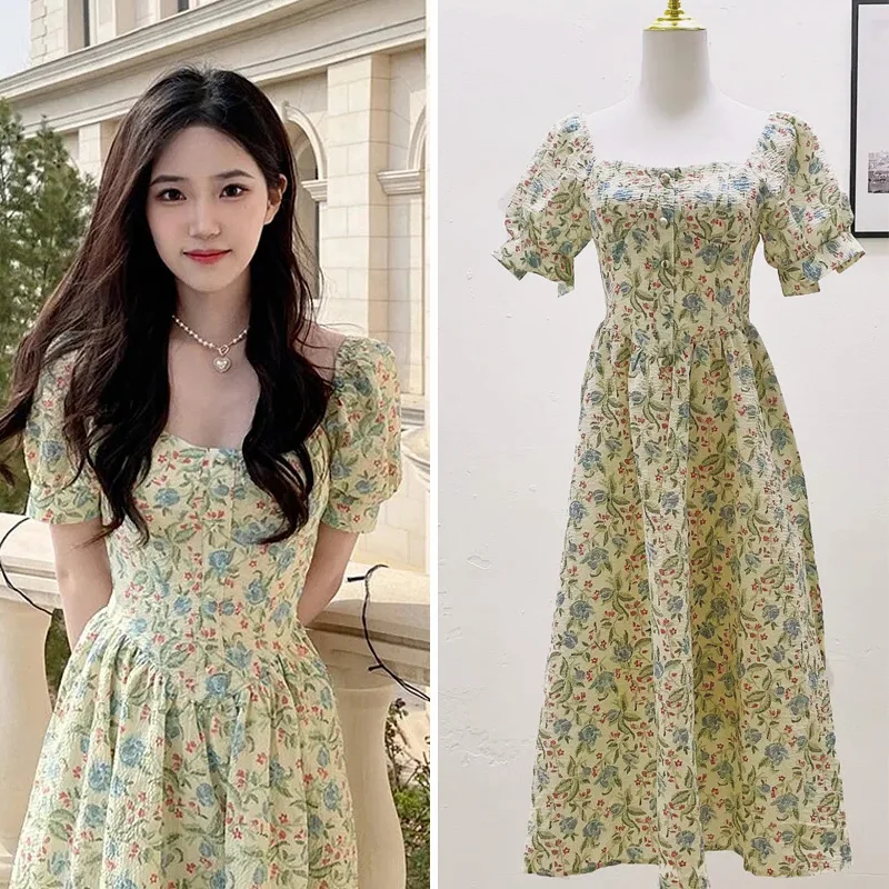 Женское платье принцессы во французском стиле, тонкое элегантное шифоновое зеленое платье принцессы с рукавами-фонариками, 2023 
Женское платье принцессы во французском стиле, тонкое элегантное шифоновое зеленое платье принцессы с рукавами-фонариками, 2023