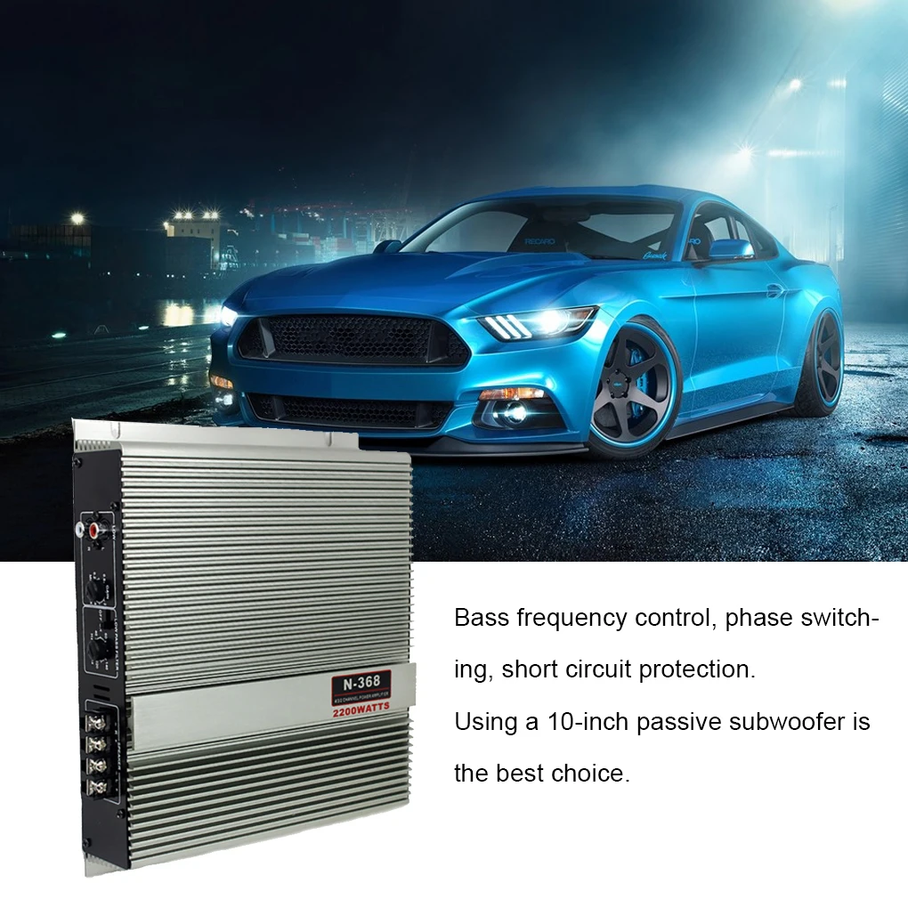 

2 Channel Car Amplifier Short Circuit Protection Stereo Power Amp Audio Sub Woofer Universal Adjustable Amplifiers