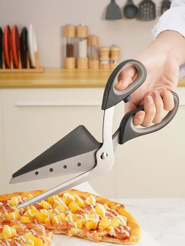 

Kitchen Pizza Scissors Pizza Cutter Ultra Sharp Detachable Blade Pizza Spatula Slicer Kitchen Scissor for Pizza Cutter