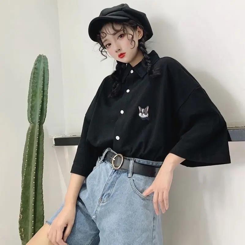 Short Sleeve Blouse Shirt Student Korean Version Loose Fashion Woman 2023 Japanese Harajuku Aesthetic Women's Blouses Clothing 
Short Sleeve Blouse Shirt Student Korean Version Loose Fashion Woman 2023 Japanese Harajuku Aesthetic Women's Blouses Clothing