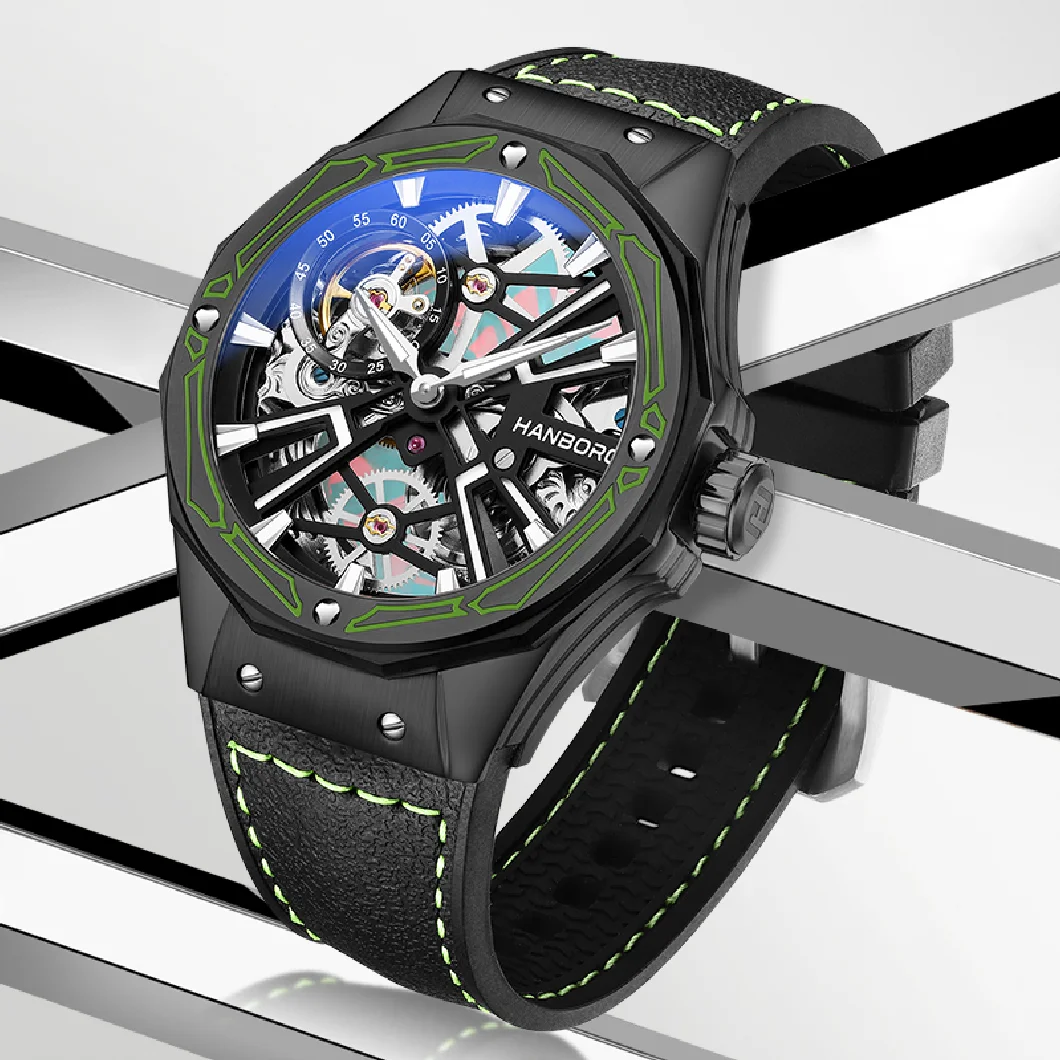 HANBORO new Men Luxury Automatic Wristwatch Mechanical Watches Waterproof watch for men Luminous Skeleton Man watch montre homme
HANBORO new Men Luxury Automatic Wristwatch Mechanical Watches Waterproof watch for men Luminous Skeleton Man watch montre homme