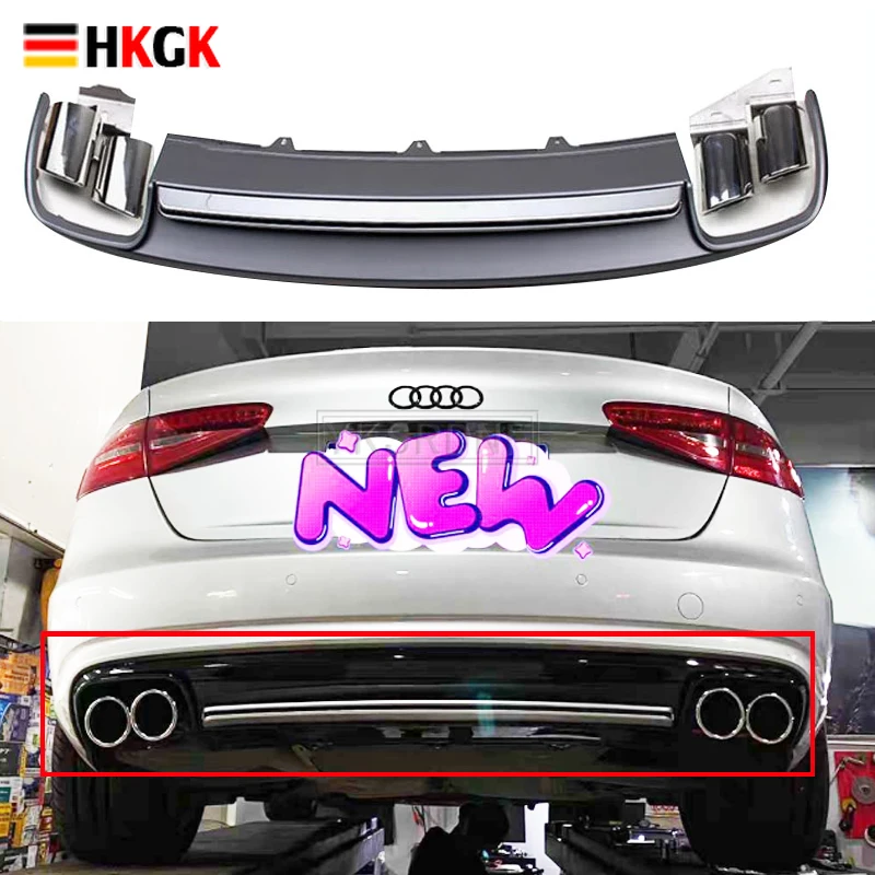 PP Диффузор, губа на задний бампер выхлопная труба для Audi A4 B8 B8.5 стандартный бампер/Sline Бампер 2009-2016 S4 стиль
PP Диффузор, губа на задний бампер выхлопная труба для Audi A4 B8 B8.5 стандартный бампер/Sline Бампер 2009-2016 S4 стиль