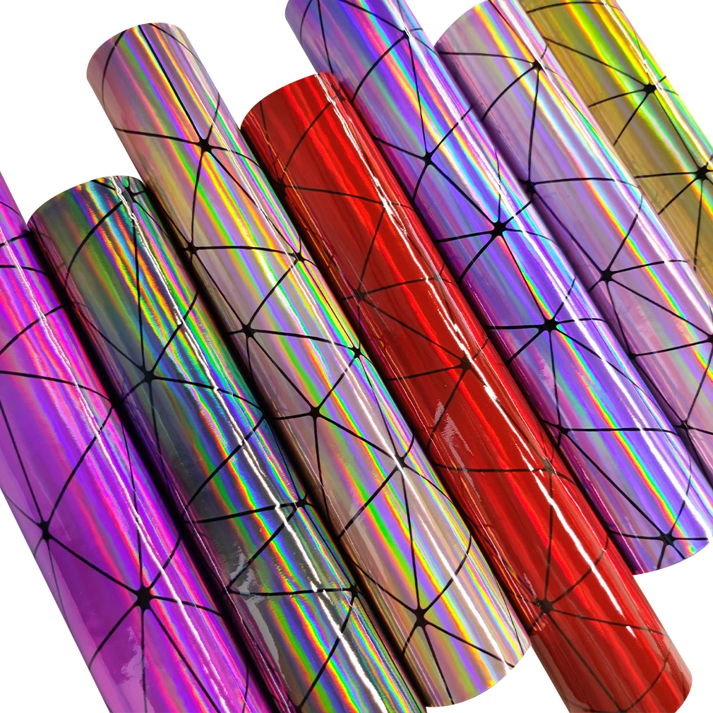 Geometric Design Printed PU Holographic Laser Metallic Faux Leather Fabric Sheet for Making Shoe/Bag/Handbag/Craft/Wallet DIY
Geometric Design Printed PU Holographic Laser Metallic Faux Leather Fabric Sheet for Making Shoe/Bag/Handbag/Craft/Wallet DIY
