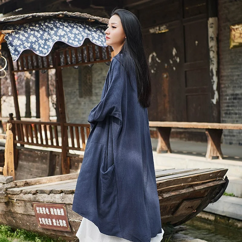 Linen Solid Color Retro Belt Cardigan Coats V-neck Pocket Trench 2021 Autumn New Simple Loose Women Windbreaker
Linen Solid Color Retro Belt Cardigan Coats V-neck Pocket Trench 2021 Autumn New Simple Loose Women Windbreaker