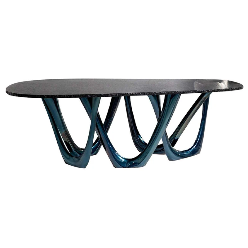 Stainless Steel Metal Stand Shaped Countertop Marble Dining Table High-end Luxury Art Furniture for Villas
Stainless Steel Metal Stand Shaped Countertop Marble Dining Table High-end Luxury Art Furniture for Villas