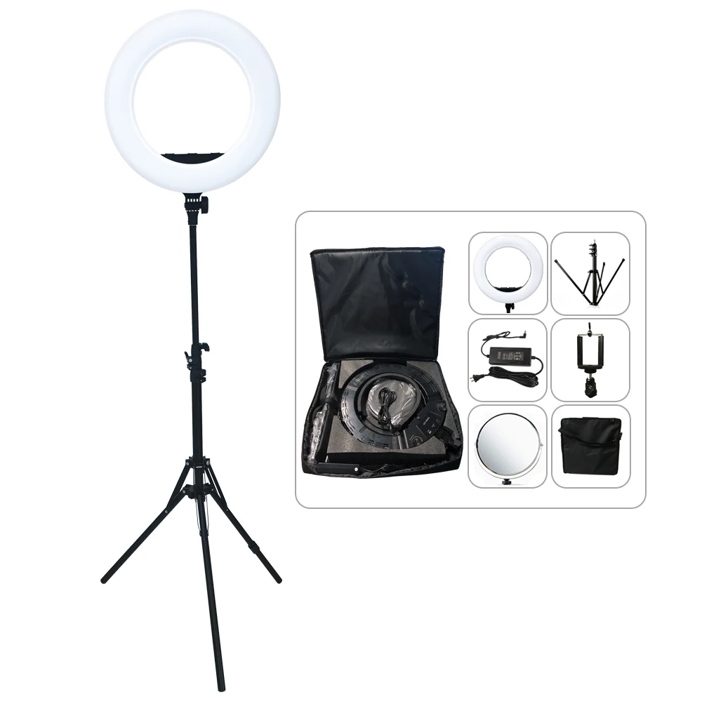 Yidoblo AX-480SII 18'' 45cm Dimmable LED Ring Light Lamp 48W 240 Pcs LEDS For Makeup Camera Phone Photography Video Lighting
Yidoblo AX-480SII 18'' 45cm Dimmable LED Ring Light Lamp 48W 240 Pcs LEDS For Makeup Camera Phone Photography Video Lighting