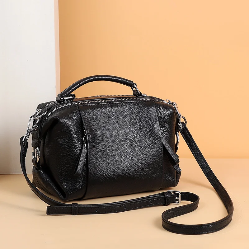 New Boston simple soft top leather carrying one shoulder messenger double compartment leather women's bag
New Boston simple soft top leather carrying one shoulder messenger double compartment leather women's bag