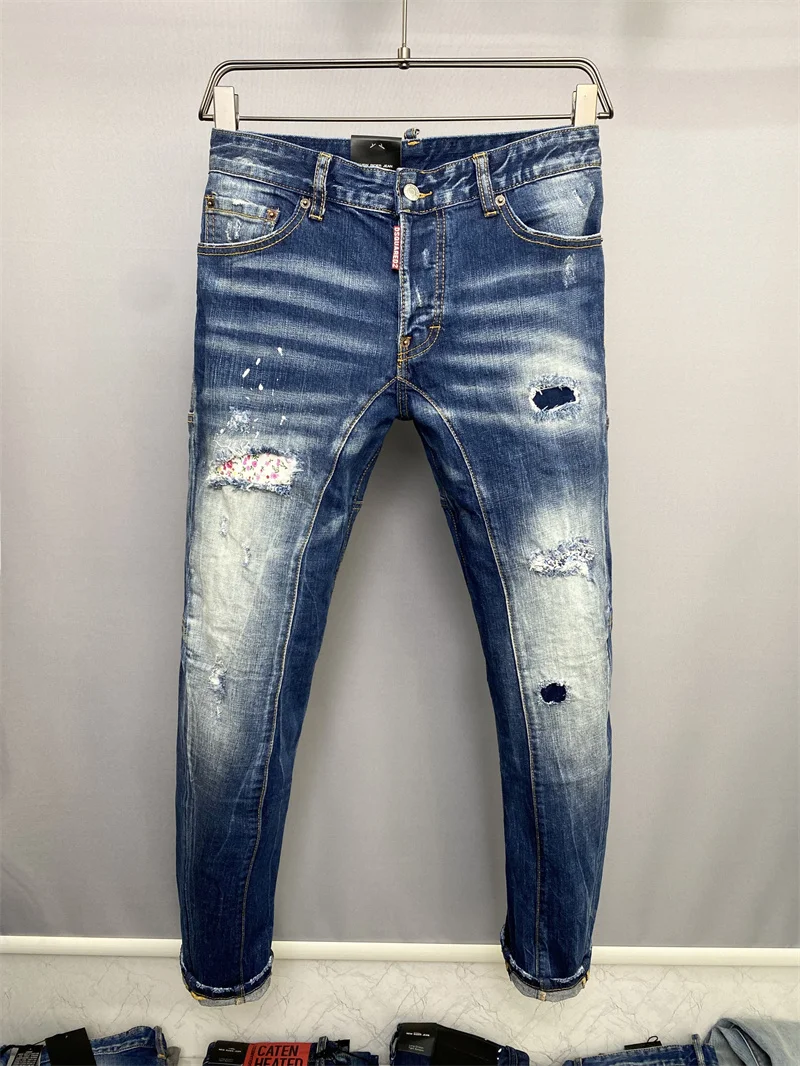 Летние новые стильные модные рваные джинсы Dsquared2 в горошек для мужчин, мотоциклетные брюки 20
Летние новые стильные модные рваные джинсы Dsquared2 в горошек для мужчин, мотоциклетные брюки 20