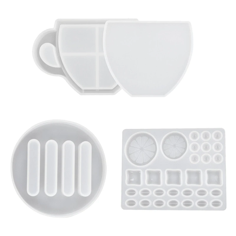 3 PCS/Set Quicksand Cup Tea Tray Mold Storage Rack Mold Silicone Epoxy Resin Mold Artificial Agate Pieces Coasters Making Tools
3 PCS/Set Quicksand Cup Tea Tray Mold Storage Rack Mold Silicone Epoxy Resin Mold Artificial Agate Pieces Coasters Making Tools
