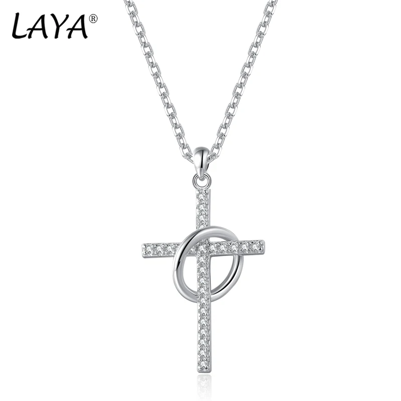 LAYA Pendant Necklace For Women Men Cross And Circle Plated platinum CZ 100% 925 Sterling Silver Chain Necklaces Fine Jewelry
LAYA Pendant Necklace For Women Men Cross And Circle Plated platinum CZ 100% 925 Sterling Silver Chain Necklaces Fine Jewelry