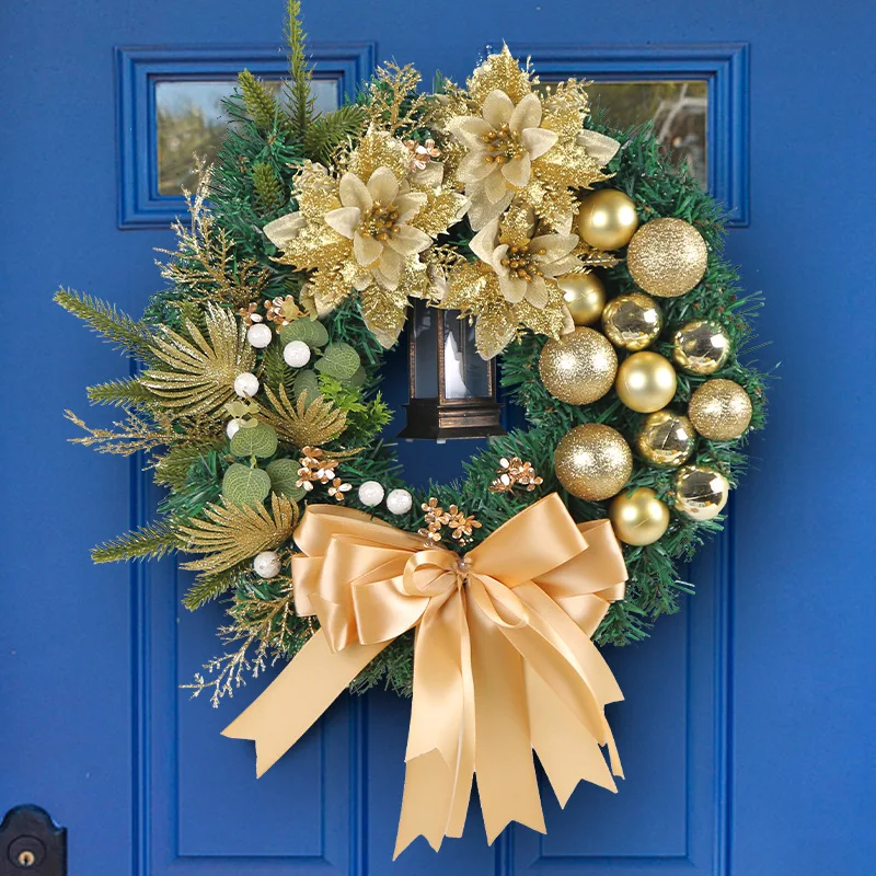 Elegant Christmas Wreath Gold Christmas Wreath Window Door Wall Ornament Decorations Rattan Circle Flower Holiday Hotel Shop
Elegant Christmas Wreath Gold Christmas Wreath Window Door Wall Ornament Decorations Rattan Circle Flower Holiday Hotel Shop