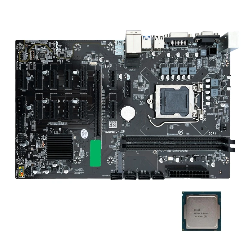 Superb B250B Mining Motherboard BTC 12P G3900 CPU LGA 1151 DDR4 16G 3000Mhz 12X Graphics Slot 4x SATA3.0 for BTC Miner
Superb B250B Mining Motherboard BTC 12P G3900 CPU LGA 1151 DDR4 16G 3000Mhz 12X Graphics Slot 4x SATA3.0 for BTC Miner