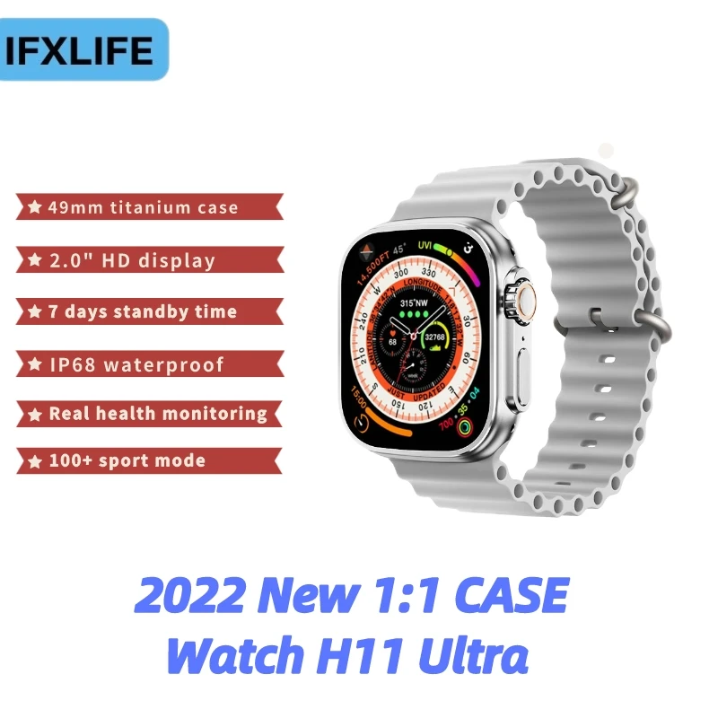 Новинка 2022, часы IFXLIFE H11 1:1, ультраумные спортивные часы с Bluetooth, фитнес-трекером, мониторингом здоровья
Новинка 2022, часы IFXLIFE H11 1:1, ультраумные спортивные часы с Bluetooth, фитнес-трекером, мониторингом здоровья