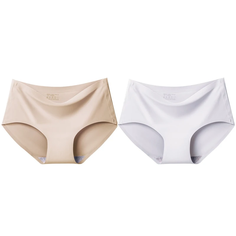 2 Pcs Women's Sexy Ice Silk Seamless Mid-Waist Solid Color Briefs Panties L Size, White & Skin Tone
2 Pcs Women's Sexy Ice Silk Seamless Mid-Waist Solid Color Briefs Panties L Size, White & Skin Tone