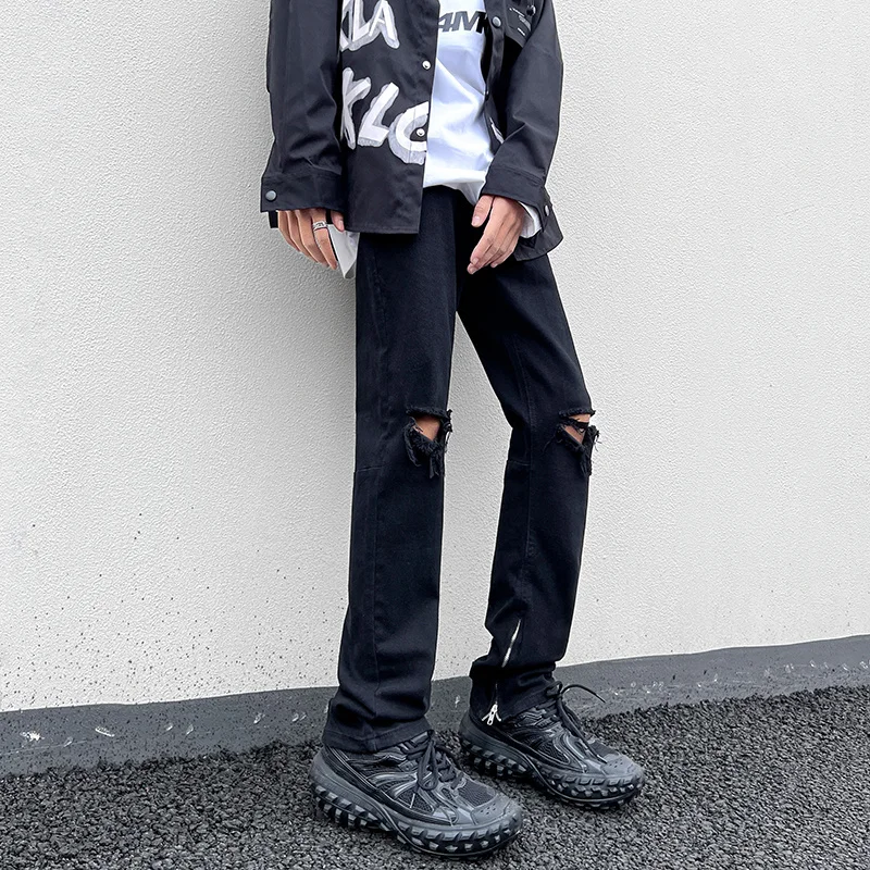 Black Ripped Jeans Men Elastic Fit Fashion Casual Straight Jeans Men Japanese Streetwear Hip-hop Hole Denim Pants Mens Trousers
Black Ripped Jeans Men Elastic Fit Fashion Casual Straight Jeans Men Japanese Streetwear Hip-hop Hole Denim Pants Mens Trousers