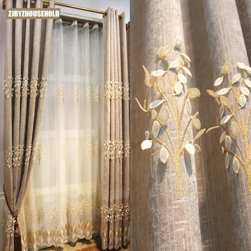 Modern Pastoral Living Room Chenille Shading Embossed Embroidered Curtain Cloth Bedroom Window Screen Curtain Customization
Modern Pastoral Living Room Chenille Shading Embossed Embroidered Curtain Cloth Bedroom Window Screen Curtain Customization