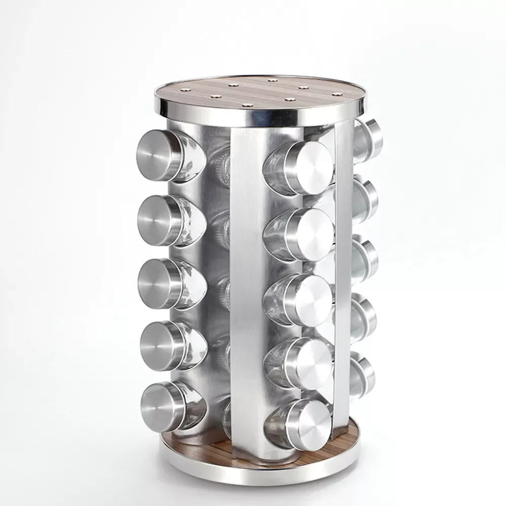 20-Jar Spice Jar Revolving Spice Rack Countertop Stainless Steel Rotating Spice Organizer Holder Container Kitchen Storage Shelf
20-Jar Spice Jar Revolving Spice Rack Countertop Stainless Steel Rotating Spice Organizer Holder Container Kitchen Storage Shelf