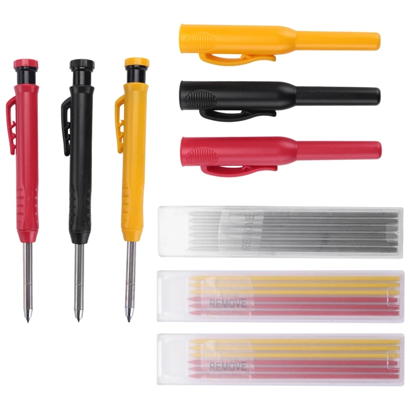 3 Pack Mechanical Carpenter's Pencil Deep Hole Mechanical Pencil Marker With Built In Sharpener
3 Pack Mechanical Carpenter's Pencil Deep Hole Mechanical Pencil Marker With Built In Sharpener