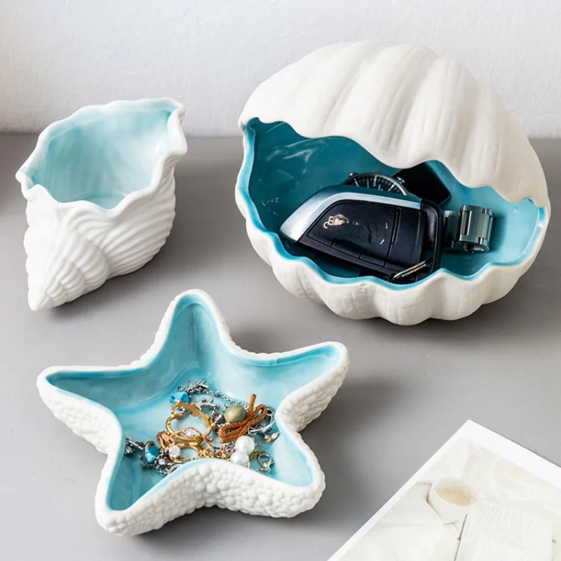 ceramic Mediterranean conch storage dresser jewelry box creative decoration porch key modern minimalist decoration
ceramic Mediterranean conch storage dresser jewelry box creative decoration porch key modern minimalist decoration